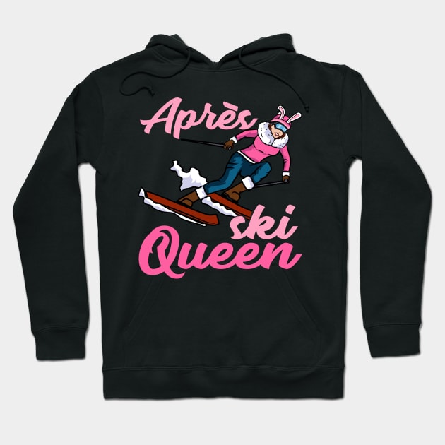 Womens Apres Ski Queen I Mountain Skiing I Colorado I Snow graphic Hoodie by biNutz